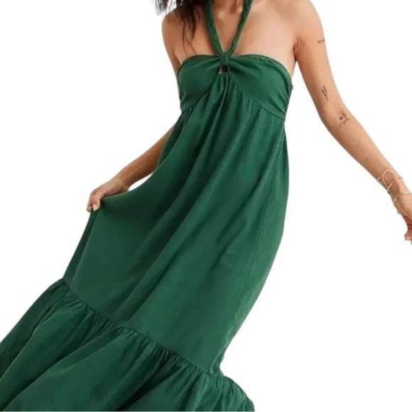 aerie Dresses & Skirts - Green Aerie High Low Halter Maxi Sundress Size Large